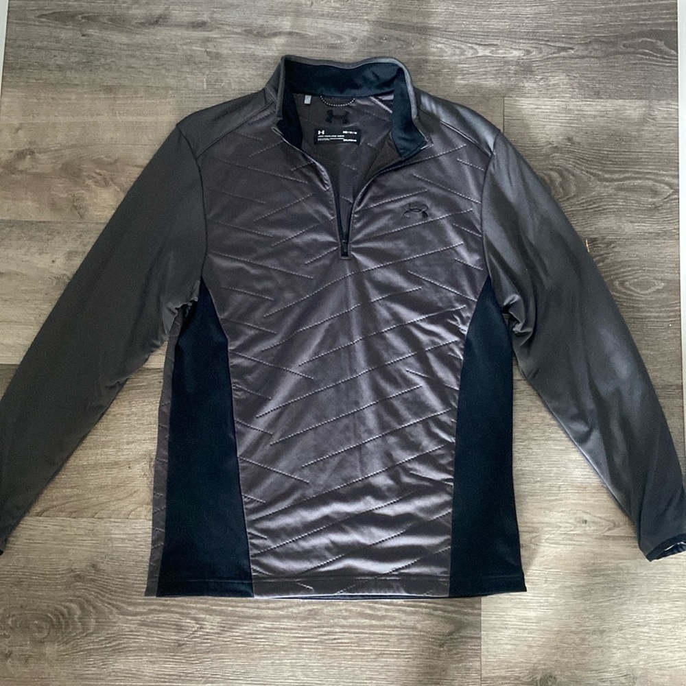 Men’s under armour cold gear gray pullover quarter zip - size M